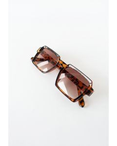 Full-Rim Square Frame Sunglasses in Leopard