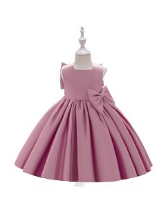 Big Bow Back Sleeveless Princess Dress in Pink For Kids