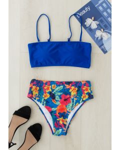 Watercolor Floral Print Cami Bikini Set
