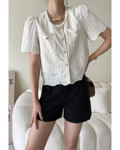 Vintage Embroidered Floral Lace Top
