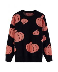 Halloween Pumpkin Lantern Knit Sweater