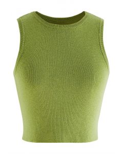Lithesome Comfort Knit Tank Top in Green