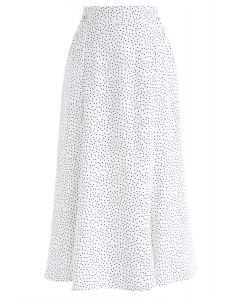Knowing You Dots Frilling Skirt in White