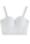 Solid Color Underwire Bustier Crop Top in White