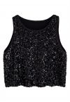 Ultra Sparkle Sequined Tank Top in Black