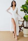 Tassel Floral Sheer Sleeve Swimsuit and Cover Up Set
