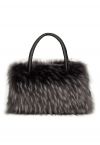 Fluffy Faux Fur Handbag in Smoke