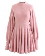 Extra Soft Fuzzy Knit Pleated Dress in Cream - Retro, Indie and Unique ...