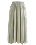Simplicity Pleated Midi Skirt in Pistachio