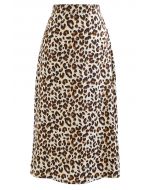 African Leopard Print Midi Skirt