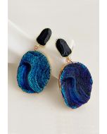 Shimmer Navy Blue Resin Earrings