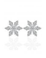 Snowflake Full Moissanite Diamond Earrings