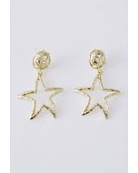 Hollow Out Golden Starfish Earrings