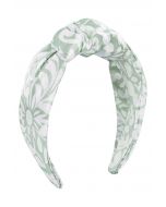 Floral Printed Knotted Headband in Mint