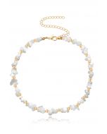 Irregular Natural Stone Necklace in White