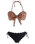 Wild Tiger Print Bowknot Bikini Set