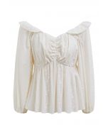 Floret Chain Embroidered Dolly Top in Cream