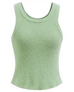 Solid Cropped Knit Tank Top in Pistachio