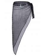 Pearl Mesh Self-Tie Sarong in Black