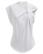 Sweetie Knot Sleeveless Top in White