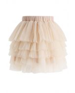 Love Me More Layered Tulle Skirt in Cream for Kids 