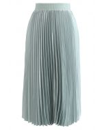 Glam Slam Pleated Midi Skirt in Mint