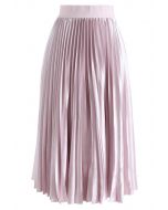 Glam Slam Pleated Midi Skirt in Pink