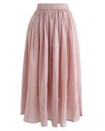 Sleek Beauties Pleated Midi Skirt in Pink