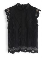 Lace is More Sleeveless Top in Black